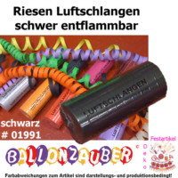 Luftschlangen Riesenluftschlangen Schwarz Karneval Deko