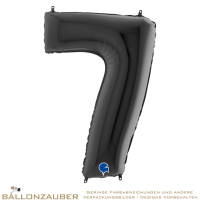 Folienballon Zahl 7 Schwarz Metallic 101cm = 40inch