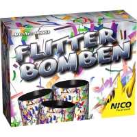 Tischfeuerwerk Tischbombe 3 Flitter-Tischbomben bunt