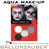 Schminke Aqua Make-Up Dracula Tod Vampir Set Halloween Karneval Horror Theater Schminke Dracula Tod schwarz,weiß,grau,rot