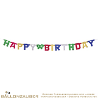 Girlande Buchstaben Happy Birthday bunt zum Aufhängen