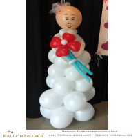 Ballonfigur Braut Hochzeit weiß fertig modelliert ca. 160cm hoch Dekoration