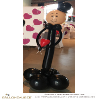 Ballonfigur Bräutigam Hochzeit schwarz fertig modelliert ca. 160cm hoch Dekoration