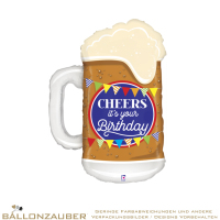 Folienballon Bierglas Cheers its your Birthday bunt 84cm = 33inch