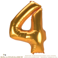 Folienballon Zahl 4 gold metallic 140cm = 55inch