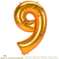 Folienballon Zahl 9 gold metallic 140cm = 55inch