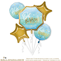 Folienballon Bouquet Oh Baby! Hellblau 180cm = 71inch