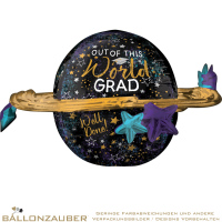 Folienballon Planet Out Of This World Grad Well Done Bunt 73cm = 29inch