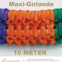 Girlande maxi 10m bunt schwer entflammbar Papier Karneval Fasching Girlande maxi bunt
