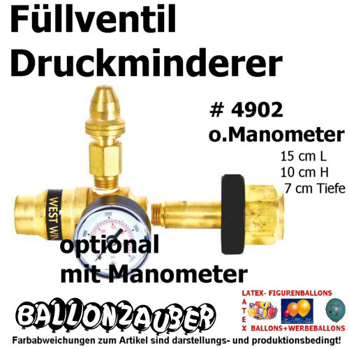 Ballonventil Fllventil Druckminderer f. Latexballons