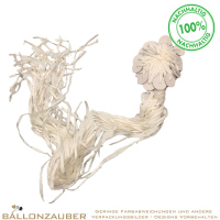 Ballonverschluss 120cm Papierfaden mit Verschlussscheibe Pappe Schnellverschluss rund Öko weiß biologisch abbaubar
