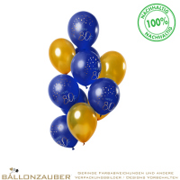 Latexballon Rund Happy 80th Elegant True Blue Ø30cm = 11inch