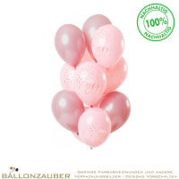 Latexballon Rund Happy 80th Elegant Lush Blush Ø30cm = 11inch