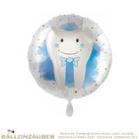 Folienballon Rund Zahn Mr. Tooth Bunt Satin 45cm = 18inch