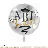 Folienballon Rund ABI you did it! Bunt Satin 45cm = 18inch