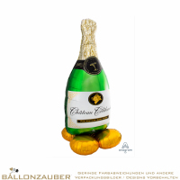 Folienballon AirLoonz Sektflasche Bunt 129cm = 51inch für Luftfüllung