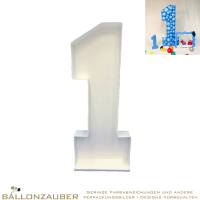 Mosaik-Rahmen Ballondekoration 120cm Zahl 1 zum Selbstgestalten