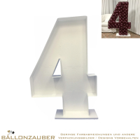 Mosaik-Rahmen Ballondekoration 120cm Zahl 4 zum Selbstgestalten