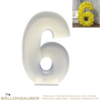 Mosaik-Rahmen Ballondekoration 120cm Zahl 6 zum Selbstgestalten