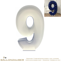 Mosaik-Rahmen Ballondekoration 120cm Zahl 9 zum Selbstgestalten