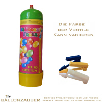 Ballongas Einweggas ca 0,10cbm Stahlflasche Helium für z.B.ca 13 Ballons 9inch=25cm
