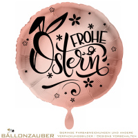 Folienballon Rund Frohe Ostern rosegold 45cm = 18inch