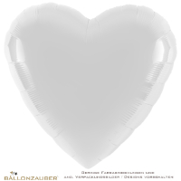 Folienballon Herz weiß metallic 91cm = 36inch