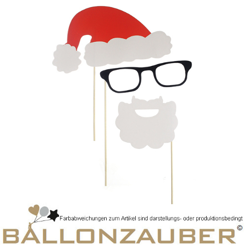 Foto Requisiten Photoprops mit Nikolausmtze Brille Nikolausbart Weihnachten