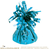 Ballongewicht Kegel Folienfransen hellblau 170 gr. für Folien- u. Latexballons
