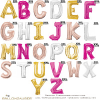 Folienballon A bis Z Buchstabe div. Farben metallic 101cm = 40inch