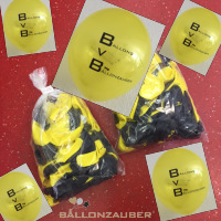 50 Latexballons Rund B v B = Ballons von Ballonzauber schwarz gelb Ø30cm = 11inch Umf. 95cm