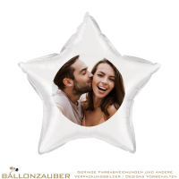 Folienballon Fotoballon Stern Prod.5-8 Tage 1-seitig mit Ihrem Foto digital bedruckt 45cm = 18inch