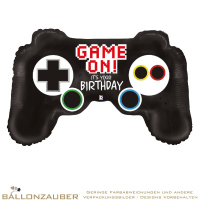 Folienballon Controller Game on! It`s your Birthday Schwarz 91cm = 36inch