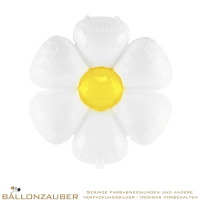 Folienballon Gänseblümchen Weiß Metallic 75cm = 30inch