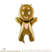 Folienballon Lebkuchenmann Gold Metallic 86cm = 34inch