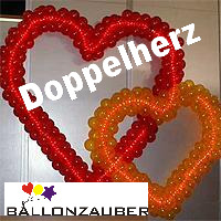2 Ballonrahmen Doppel-Herz S + M (90 + 120cm) in div. Farben