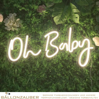 Neon Schild Oh Baby warmweiß für Baby Shower